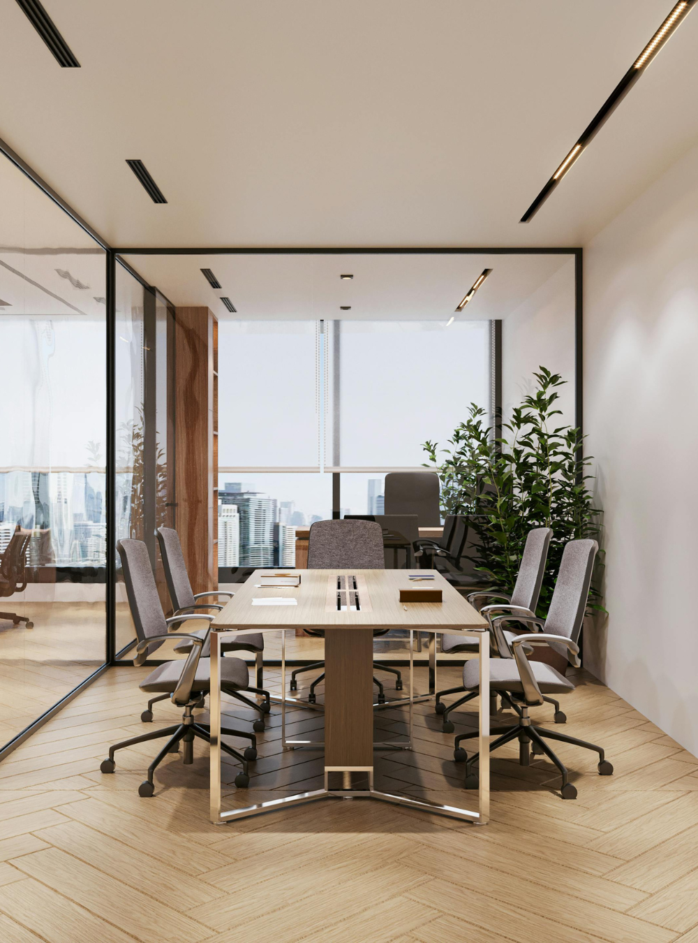 Blick auf ein modernen Büroraum 